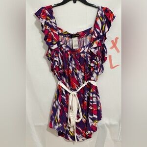 LADIES PURPLE, RED & WHITE TOP